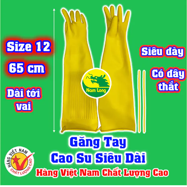 Găng tay cao su siêu dài nam long size 12